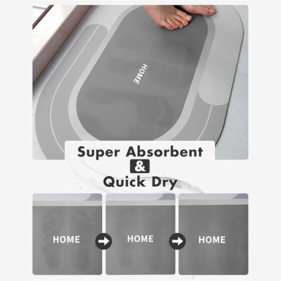 Super Absorbent Quick Drying Bath Mat | Non Slip Modern Welcome Doormat