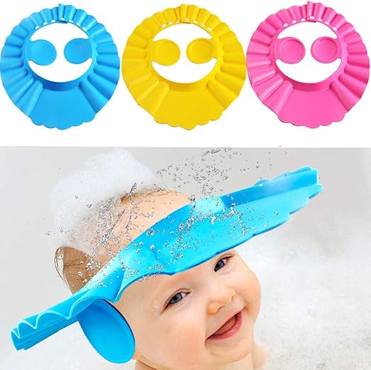 Adjustable Baby Shower Cap with Ear Protectors – Painless Waterproof Bath Visor Shield for Toddlers