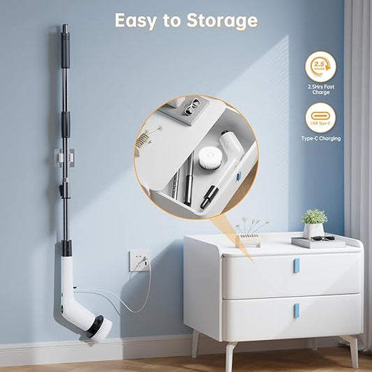 360° Electric Spin Scrubber – Rechargeable Wireless Cleaning Brush