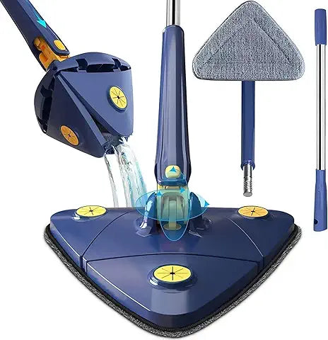 360° Rotatable Triangle Cleaning Mop - Automatic Water Squeezing for Floor & Walls