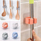 1 Pc Self-Adhesive Mop & Broom Holder – Wall Mounted Magic Organizer for Cleaning Tools (Random Color)