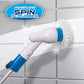 Carevix 360° electric spin scrubber with rechargeable wireless design, showing the cleaning brush in use on surfaces.