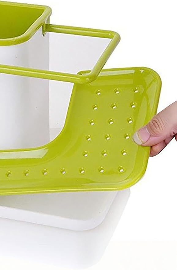 3-in-1 Premium Kitchen Sink Organizer – Self-Draining Sponge, Brush & Cloth Holder Rack