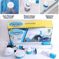 Carevix 360° electric spin scrubber with rechargeable wireless design, shown cleaning a bathroom surface with rotating brush head.