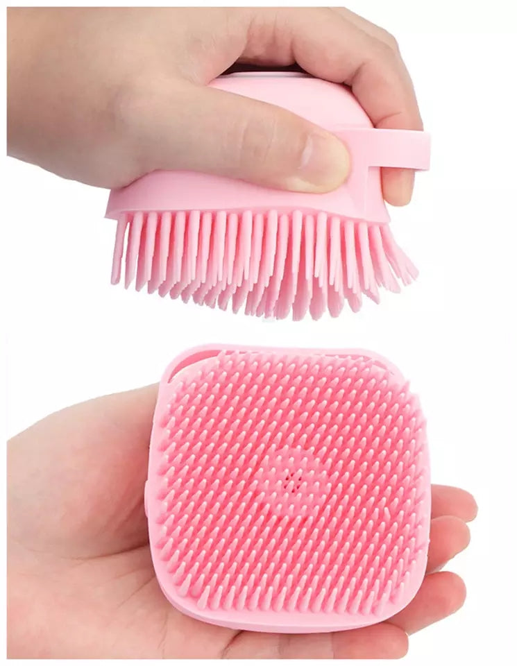 Premium Silicone Mini Bath Brush with Soap Dispenser – Ultra-Soft Hygienic Body Scrubber & Massage Brush for All Ages