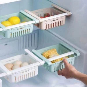 Adjustable Stretchable Fridge Storage Basket | Multi-Functional Plastic Food Organizer - Carevix Store