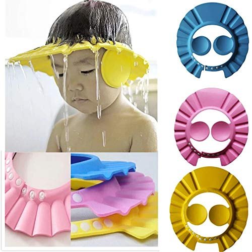 Adjustable Baby Shower Cap with Ear Protectors – Painless Waterproof Bath Visor Shield for Toddlers