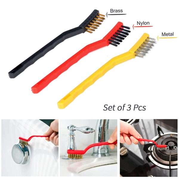 3-Pcs Multi-Purpose Gas Stove & Kitchen Wire Brush Set