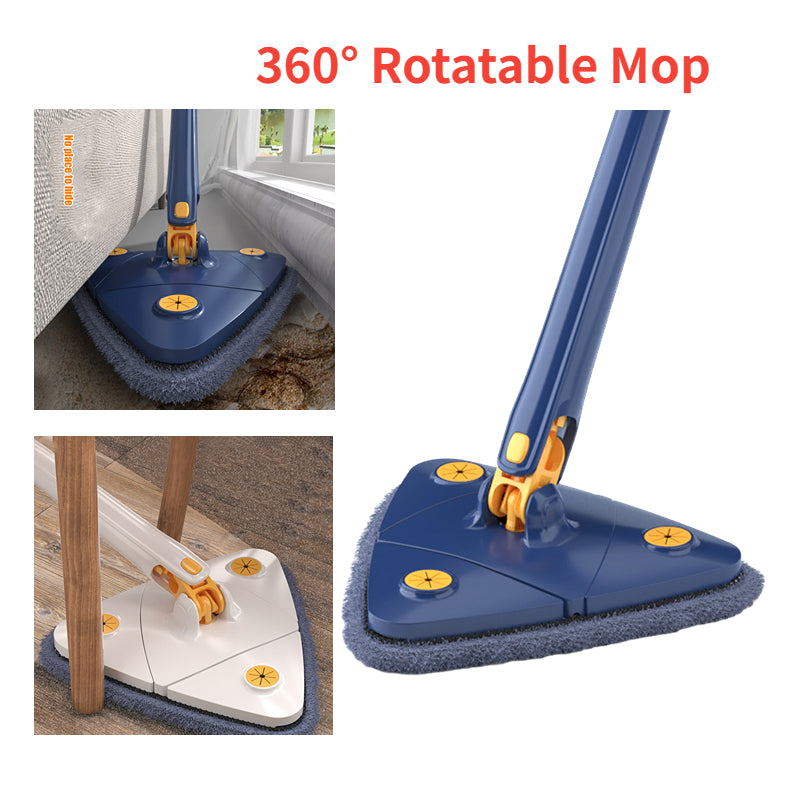 Carevix 360° rotatable triangle cleaning mop with automatic water squeezing for floor and wall cleaning in action.