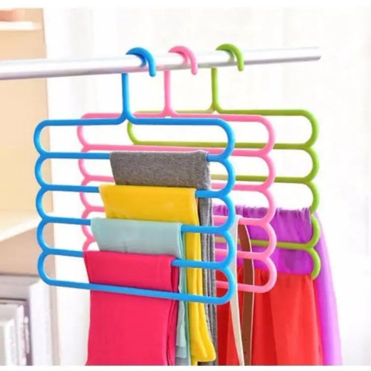 Carevix 5-Layer Space Saving Magic Hanger with non-slip design, ideal for organizing pants, towels, and clothing efficiently