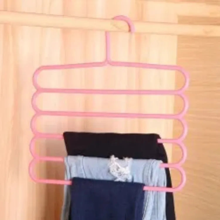 Carevix 5-Layer Space Saving Magic Hanger with non-slip design for organizing pants, towels, and clothing efficiently
