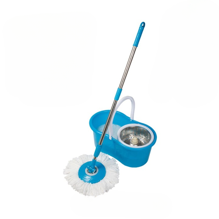 Carevix 360° rotating spin mop set with microfiber head, stainless steel dryer basket, heavy-duty floor cleaning system.