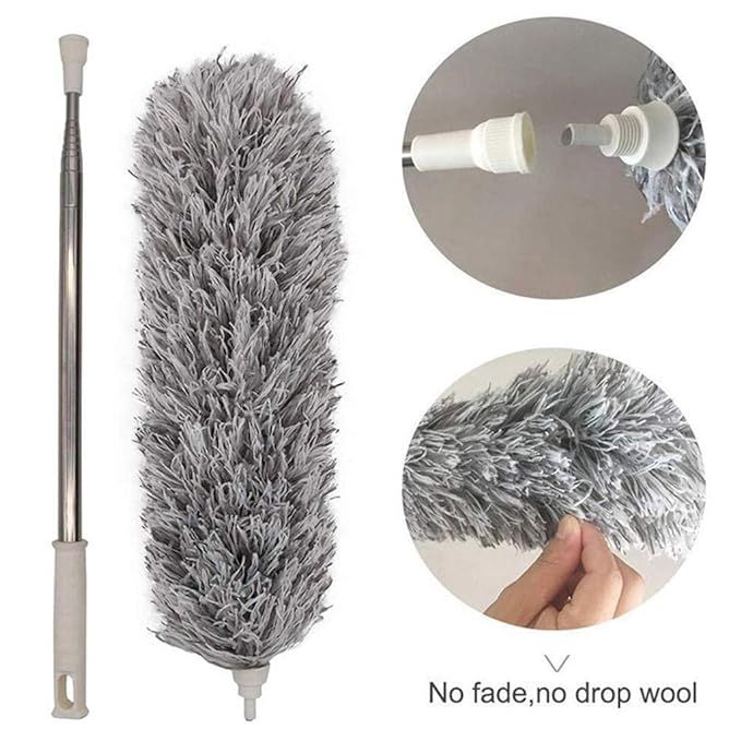 Carevix 360° flexible extendable fan and ceiling duster with telescopic cleaning brush for dusting high and hard-to-reach areas.