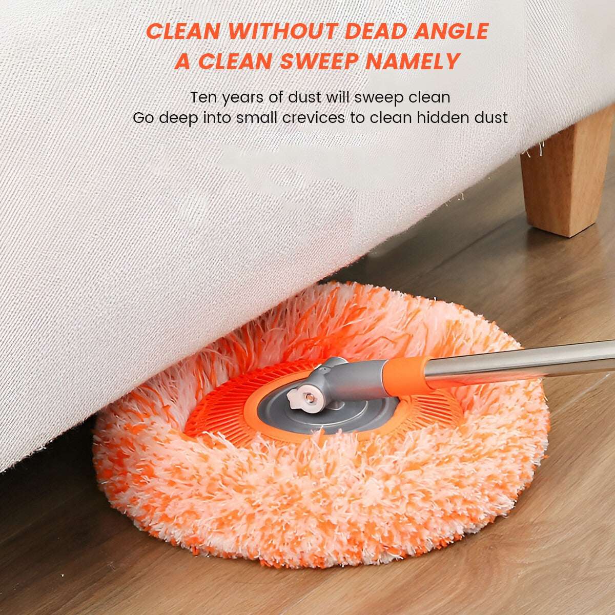 Multipurpose Microfiber Round Mop with Long Telescopic Rod – Easy Dust Removal & Detachable Head
