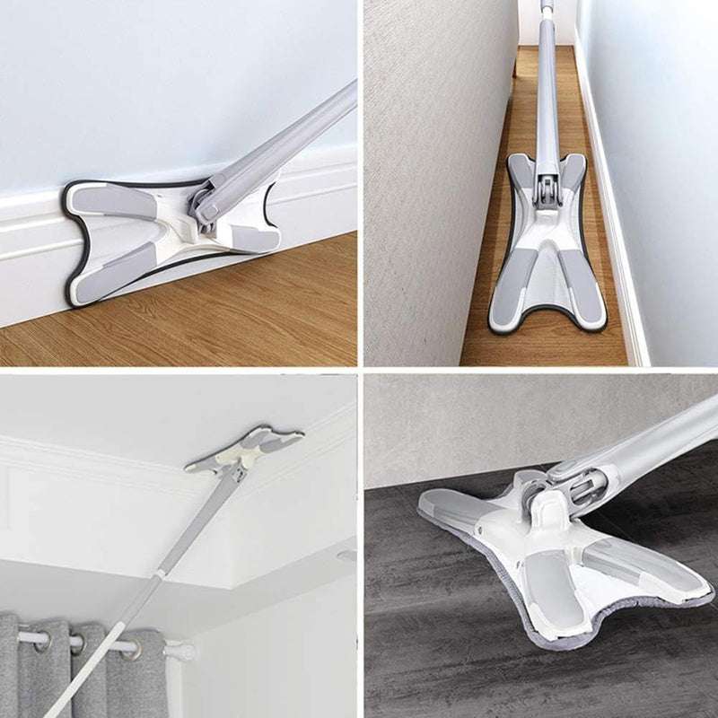 Carevix Hands-Free Squeeze X-Mop with 360° rotating microfiber flat mop for efficient cleaning and easy maneuverability