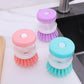 Hydraulic Liquid Soap Dispensing Pot & Dish Cleaning Brush