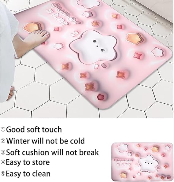 3D Visual Illusion Quick Dry Bath Mat | Super Absorbent Non Slip Floor Rug