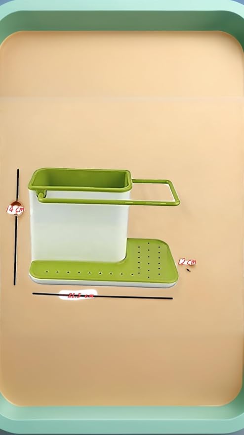 3-in-1 Premium Kitchen Sink Organizer – Self-Draining Sponge, Brush & Cloth Holder Rack