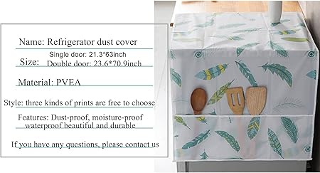 Premium Waterproof & Dustproof Refrigerator Top Cover with Storage Pockets