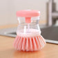 Hydraulic Liquid Soap Dispensing Pot & Dish Cleaning Brush