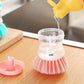 Hydraulic Liquid Soap Dispensing Pot & Dish Cleaning Brush
