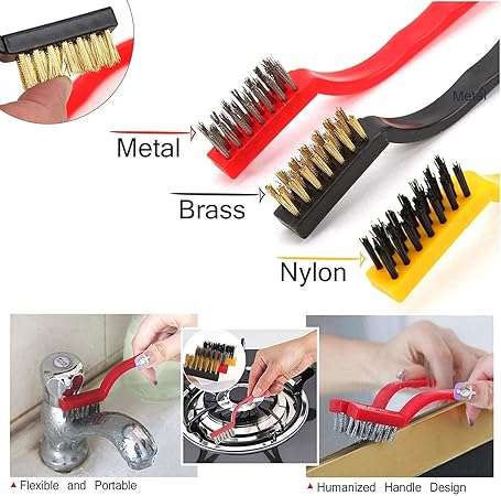 3-Pcs Multi-Purpose Gas Stove & Kitchen Wire Brush Set