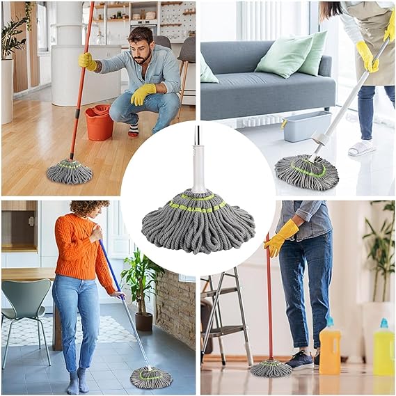 Royal's Super Absorbent Twist Mop – Heavy Duty Floor Cleaner with Built-in Scrubber