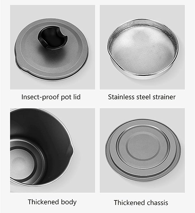 Premium Kitchen Oil Strainer Pot – 1.4L Fine Iron Storage Tank with Stainless Steel Mesh Filter