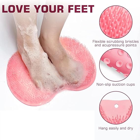 Premium Suction Silicone Shower Scrubber – Hands-Free Body & Foot Massage Mat