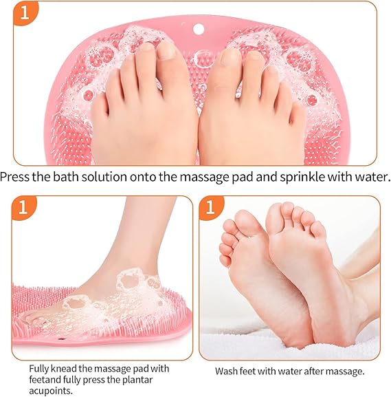 Premium Suction Silicone Shower Scrubber – Hands-Free Body & Foot Massage Mat