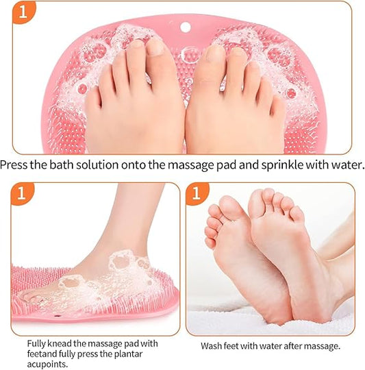 Premium Suction Silicone Shower Scrubber – Hands-Free Body & Foot Massage Mat