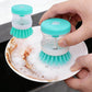 Hydraulic Liquid Soap Dispensing Pot & Dish Cleaning Brush