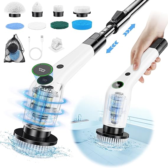 360° Electric Spin Scrubber – Rechargeable Wireless Cleaning Brush