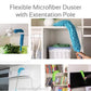 Carevix flexible microfiber duster with stainless steel telescopic handle, extendable and bendable fan cleaner for dusting hard-to-reach areas