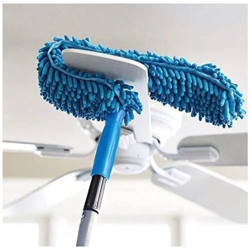 Carevix flexible microfiber duster with stainless steel telescopic handle, extendable and bendable for cleaning fans and hard-to-reach areas.