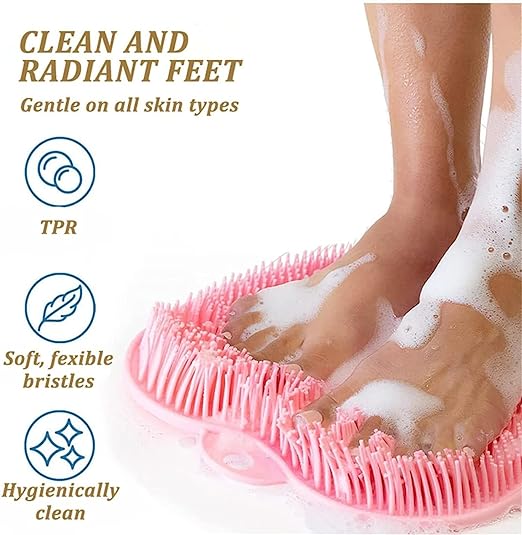 Premium Suction Silicone Shower Scrubber – Hands-Free Body & Foot Massage Mat