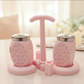 Stylish aluminium kitchen salt and sugar pot set with lids, ideal for storing spices and condiments in a modern kitchen.