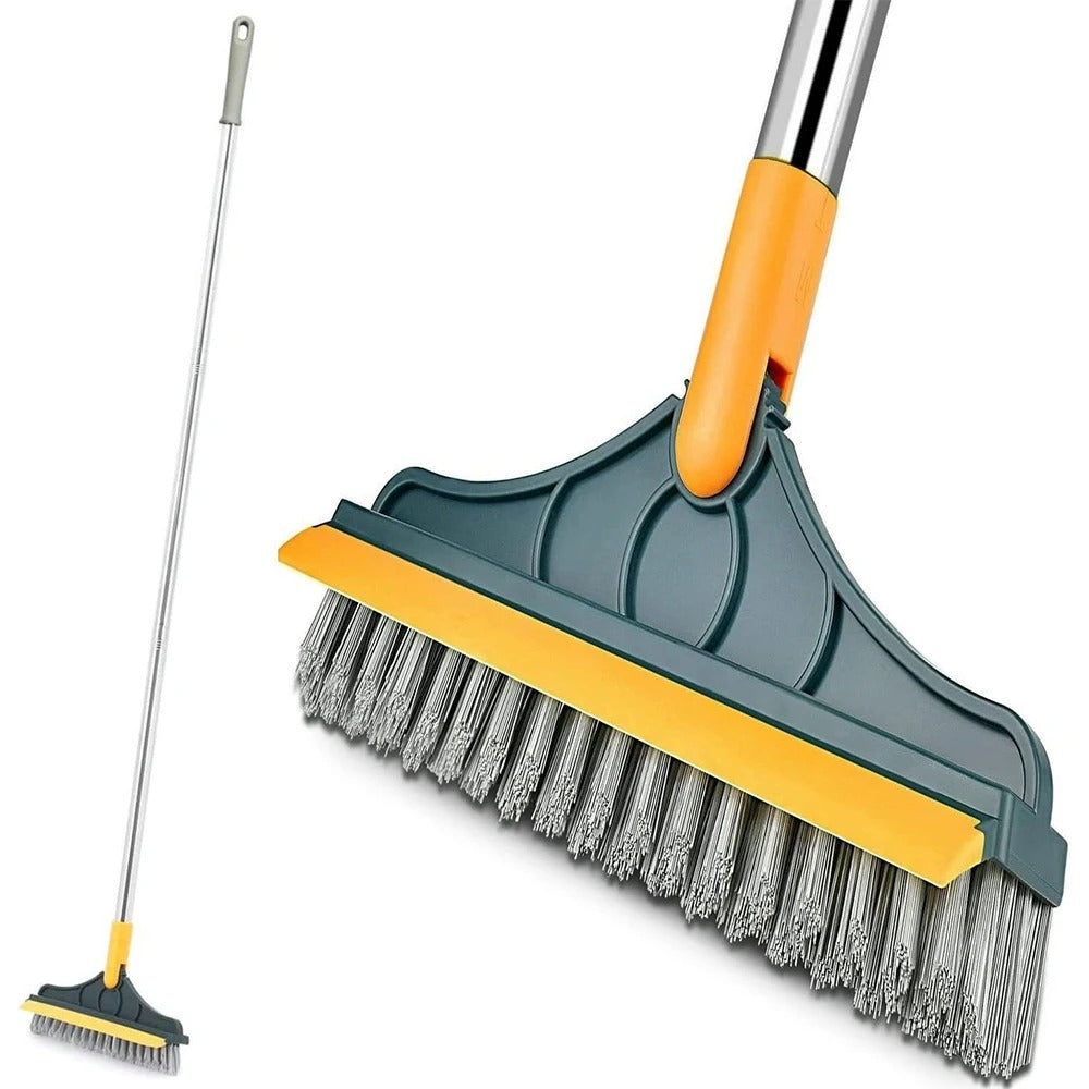 Carevix heavy duty floor scrubber with built-in squeegee, 120° triangular rotating head for deep cleaning in corners and gaps.