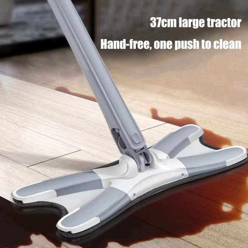 Carevix Hands-Free Squeeze X-Mop with 360° rotating microfiber flat mop for easy cleaning and efficient floor mopping.