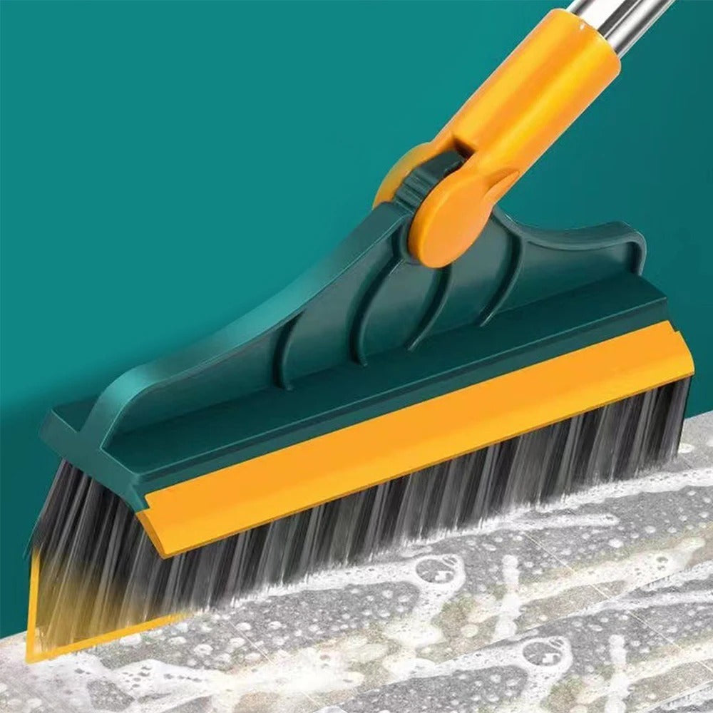 Carevix heavy duty floor scrubber with triangular rotating head and built-in squeegee for deep cleaning in corners and gaps.