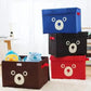 Panda design folding storage bin by Carevix Store, versatile kids toy organizer and quilt basket with cute panda illustration.