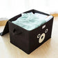 Panda design folding storage bin by Carevix Store, versatile kids toy organizer and quilt basket with panda illustration.