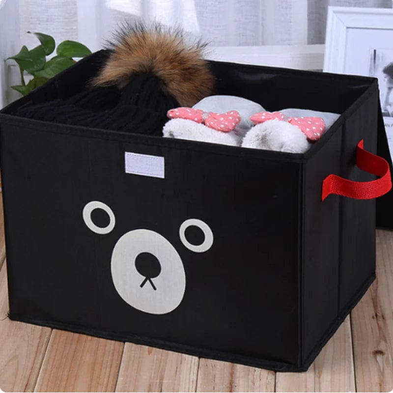 Panda design folding storage bin by Carevix Store, versatile kids toy organizer and quilt basket with panda print.