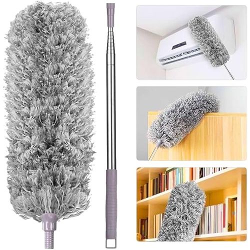 Carevix 360° flexible extendable fan and ceiling duster with telescopic handle for easy cleaning of high or hard-to-reach surfaces.