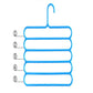 Multi-functional 5-layer space-saving magic hanger from Carevix Store with non-slip design for pants and towels, organized and efficient.