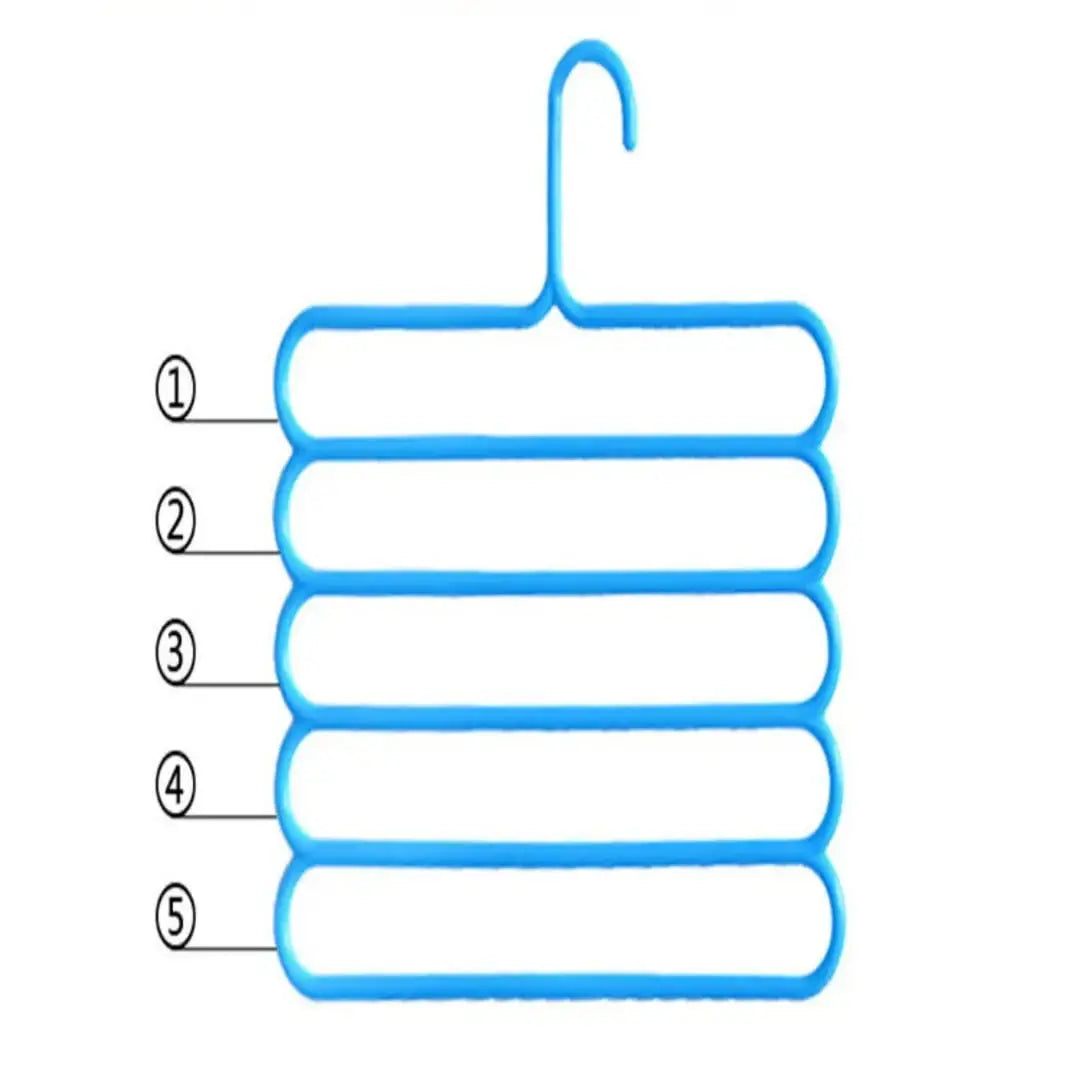 Multi-functional 5-layer space-saving magic hanger from Carevix Store with non-slip design for pants and towels, organized and efficient.